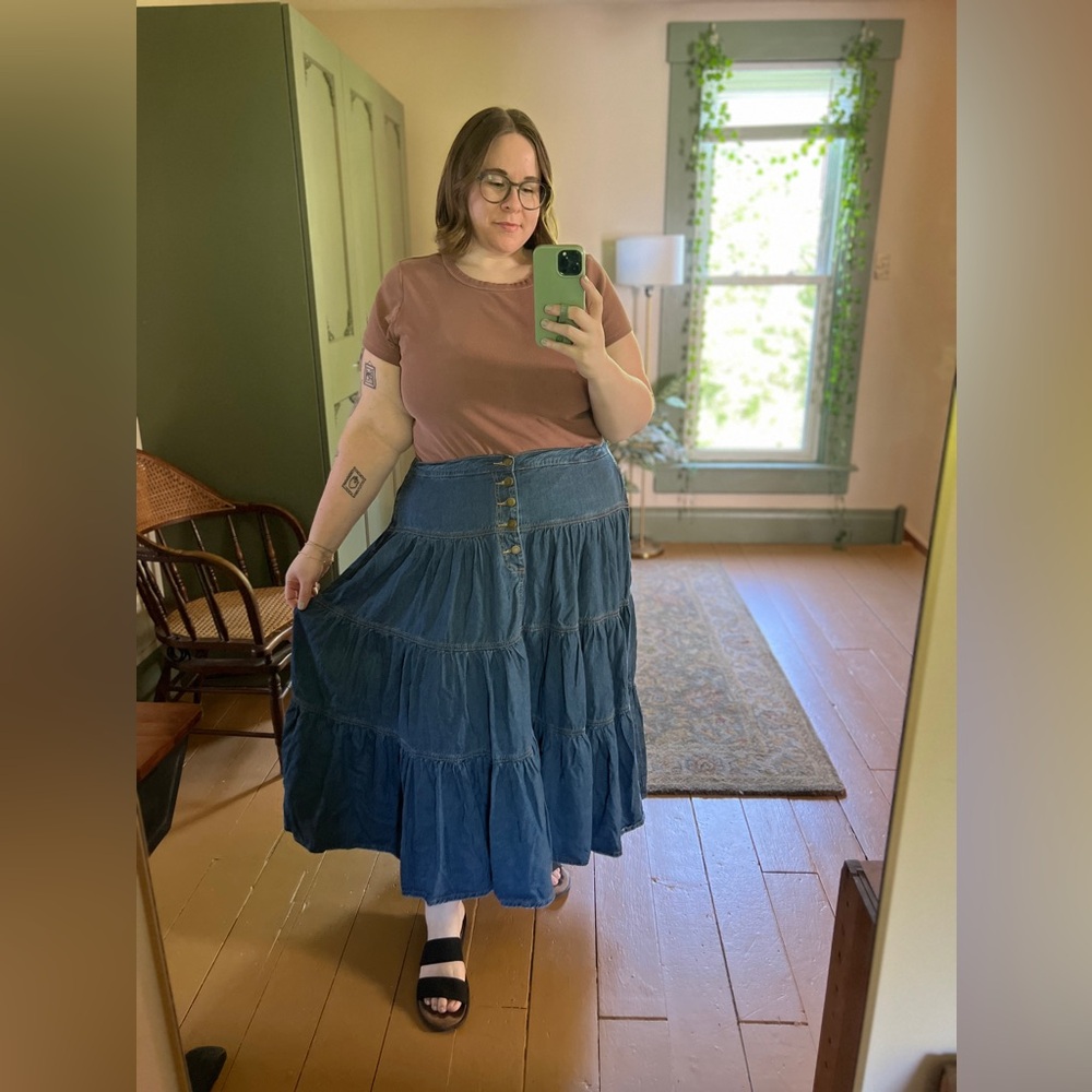 4X Cider Curve Denim Maxi Skirt